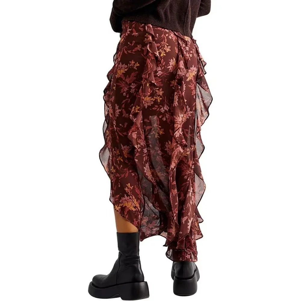 FREE PEOPLE  Maxi Skirt / Dark Combo 364tn - Picture 3 of 3